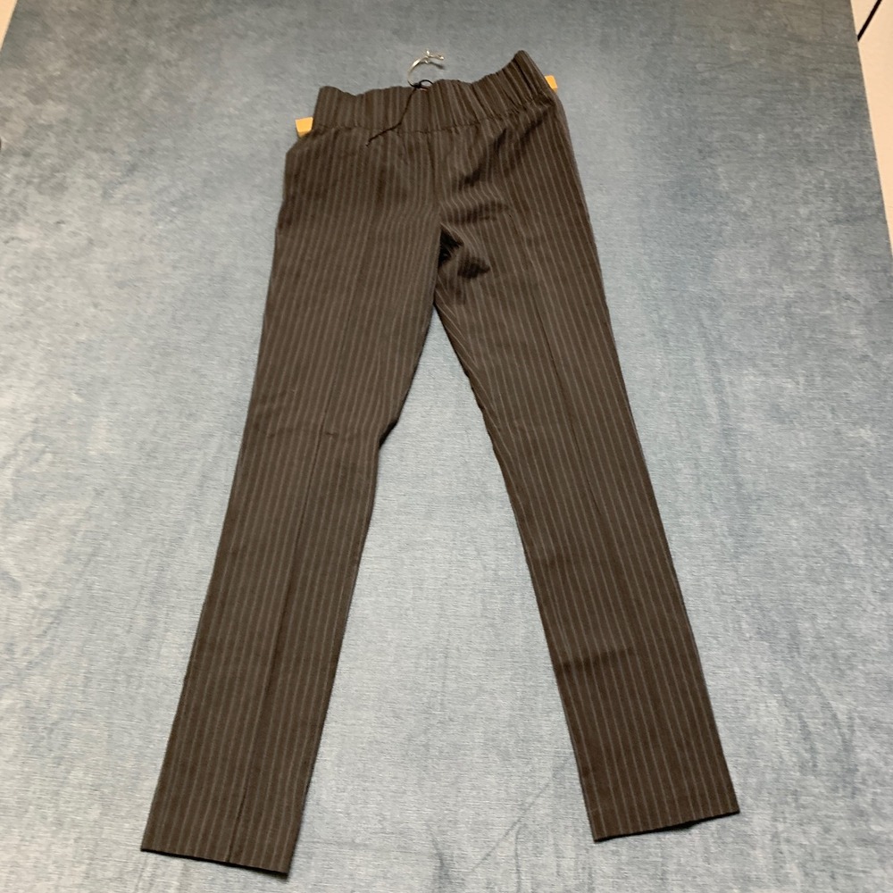 BCBG Max Azria Ankle Pants Womens 0 Brown Pinstripe Casual Flat Front Pull On
